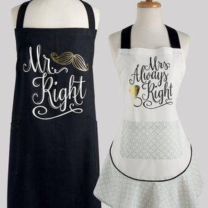 Design Imports Mrs Right & Mr Right Chef Apron